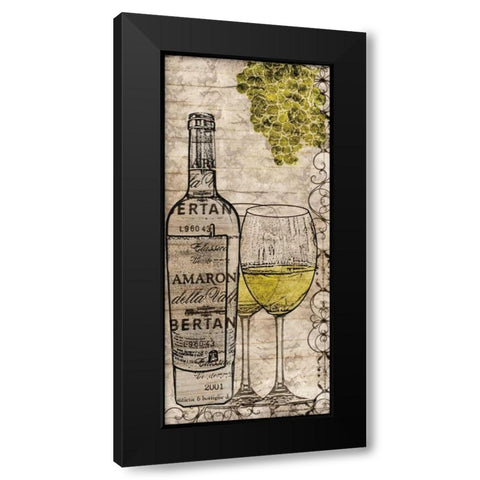 White Wine Black Modern Wood Framed Art Print with Double Matting by Wolk, Lisa