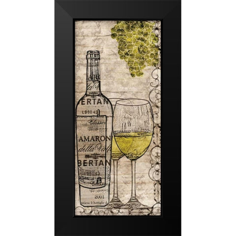 White Wine Black Modern Wood Framed Art Print by Wolk, Lisa
