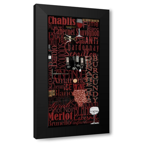 Red Wine - Black Black Modern Wood Framed Art Print with Double Matting by Wolk, Lisa