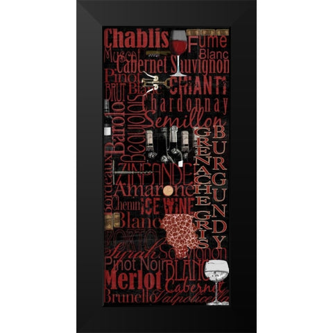 Red Wine - Black Black Modern Wood Framed Art Print by Wolk, Lisa