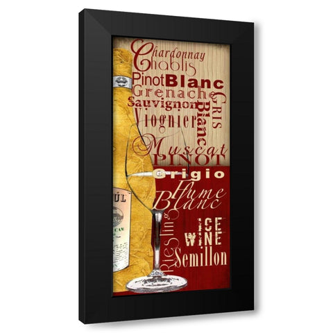 White Wine Black Modern Wood Framed Art Print by Wolk, Lisa