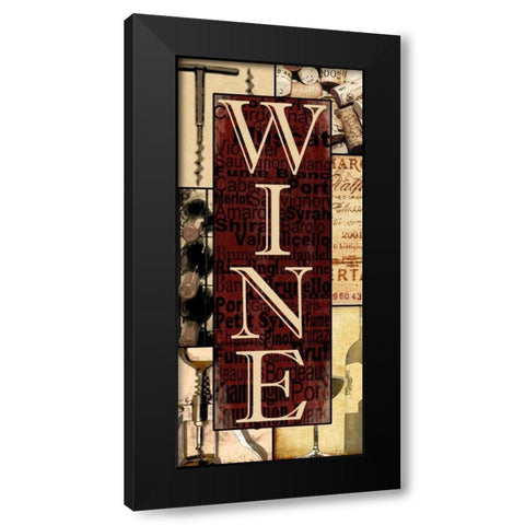 Wine Essentials Black Modern Wood Framed Art Print by Wolk, Lisa