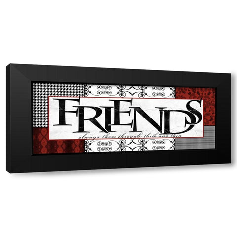 Patterns Friends Black Modern Wood Framed Art Print by Wolk, Lisa