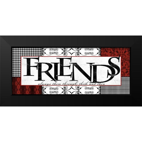 Patterns Friends Black Modern Wood Framed Art Print by Wolk, Lisa