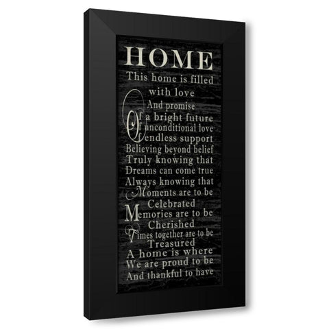 Home Sentiments Black Modern Wood Framed Art Print by Wolk, Lisa