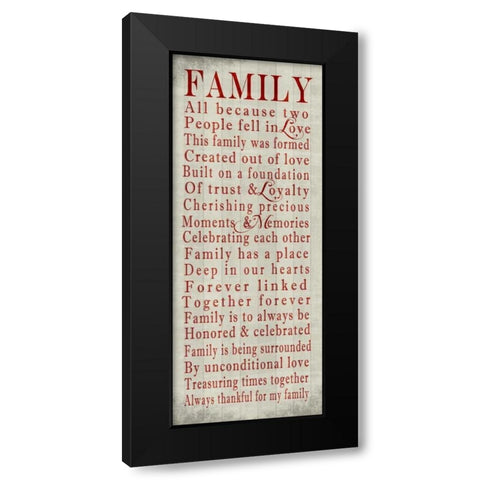 Family Sentiments Black Modern Wood Framed Art Print with Double Matting by Wolk, Lisa