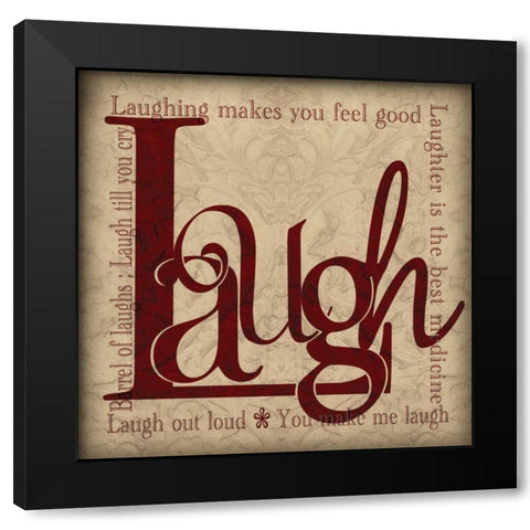Laugh and Other Sentiments Black Modern Wood Framed Art Print with Double Matting by Wolk, Lisa