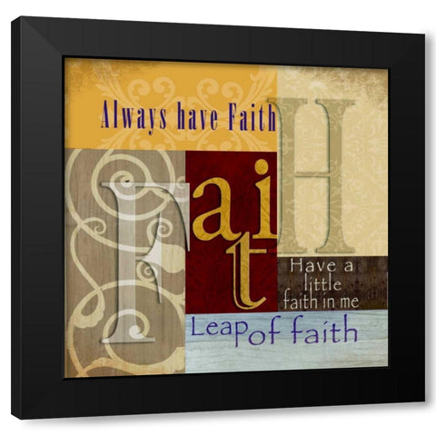 Funky Faith Black Modern Wood Framed Art Print by Wolk, Lisa