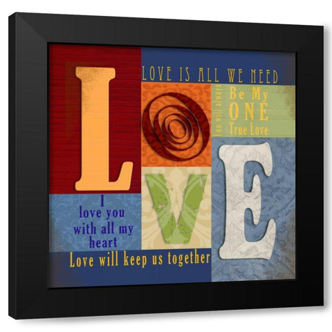 Funky Love Black Modern Wood Framed Art Print with Double Matting by Wolk, Lisa
