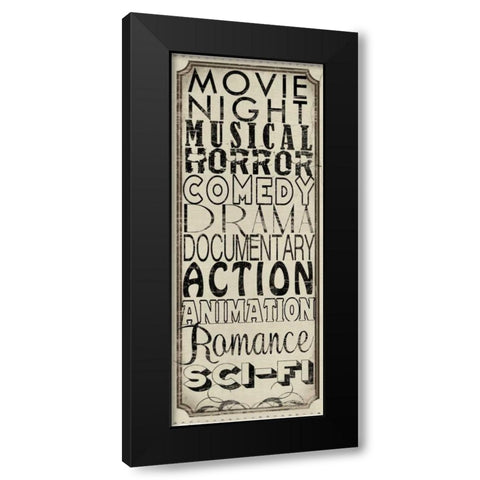 Movie Night Black Modern Wood Framed Art Print by Wolk, Lisa