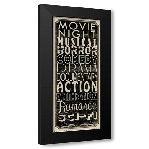 Movie Night II Black Modern Wood Framed Art Print with Double Matting by Wolk, Lisa