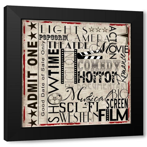 Lights Camera Action Black Modern Wood Framed Art Print with Double Matting by Wolk, Lisa