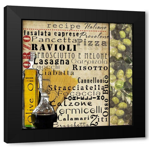 Italian I Black Modern Wood Framed Art Print with Double Matting by Wolk, Lisa