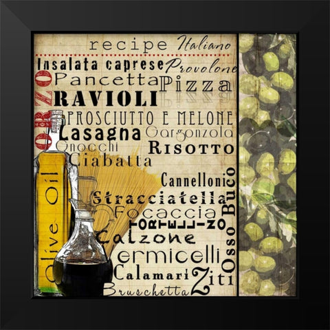 Italian I Black Modern Wood Framed Art Print by Wolk, Lisa