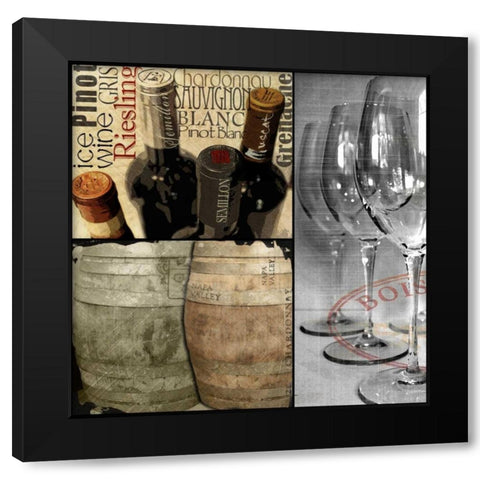 A Glass of Wine II Black Modern Wood Framed Art Print with Double Matting by Wolk, Lisa