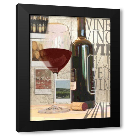 Worldly Wines Black Modern Wood Framed Art Print with Double Matting by Wolk, Lisa