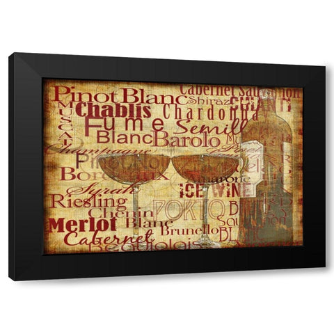 Wine Classics Black Modern Wood Framed Art Print by Wolk, Lisa