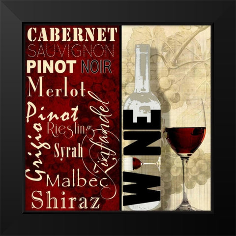 Classic Red Black Modern Wood Framed Art Print by Wolk, Lisa