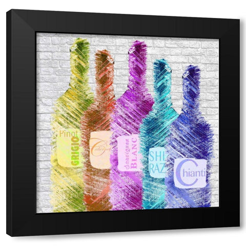 Painted Wine Black Modern Wood Framed Art Print by Wolk, Lisa