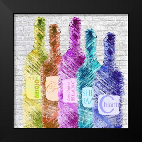 Painted Wine Black Modern Wood Framed Art Print by Wolk, Lisa