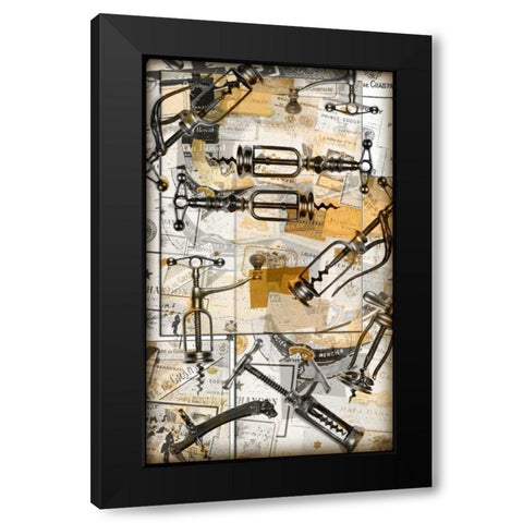 Wine and Champagne Black Modern Wood Framed Art Print by Wolk, Lisa