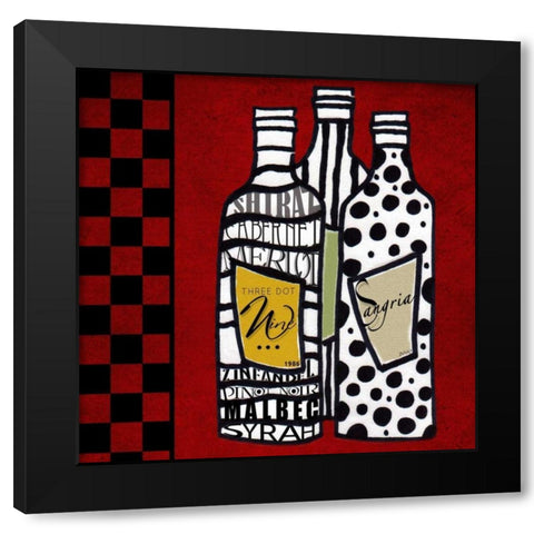 Funky Wine Black Modern Wood Framed Art Print by Wolk, Lisa