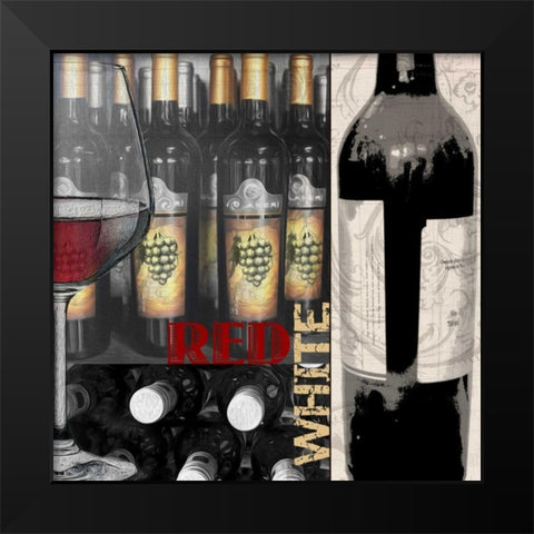 Red White Black Modern Wood Framed Art Print by Wolk, Lisa