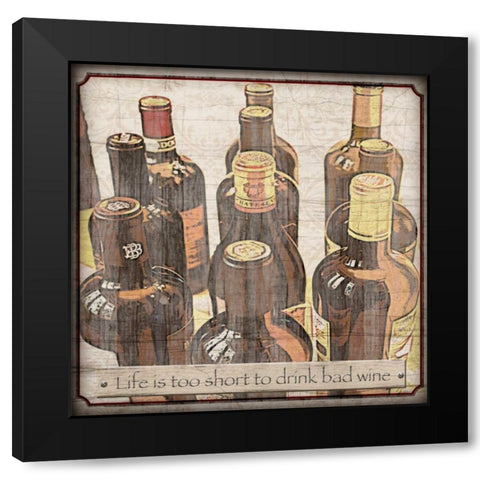 Life is Short Black Modern Wood Framed Art Print by Wolk, Lisa