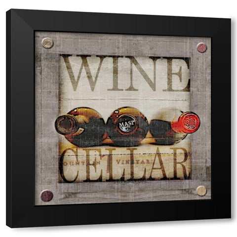 Wine Cellar Black Modern Wood Framed Art Print by Wolk, Lisa