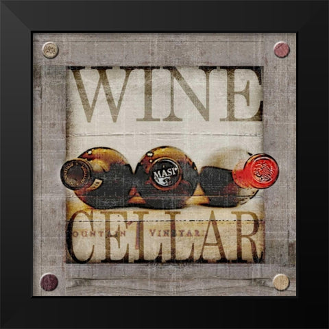 Wine Cellar Black Modern Wood Framed Art Print by Wolk, Lisa
