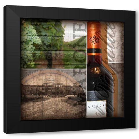 Wine Country Black Modern Wood Framed Art Print by Wolk, Lisa