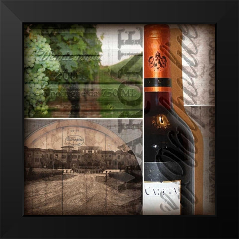 Wine Country Black Modern Wood Framed Art Print by Wolk, Lisa