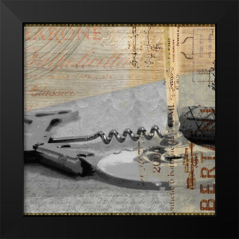 Wine Inspired Black Modern Wood Framed Art Print by Wolk, Lisa