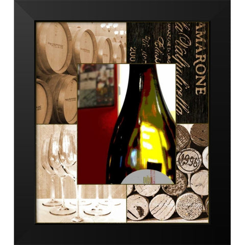 Wine Lover Black Modern Wood Framed Art Print by Wolk, Lisa