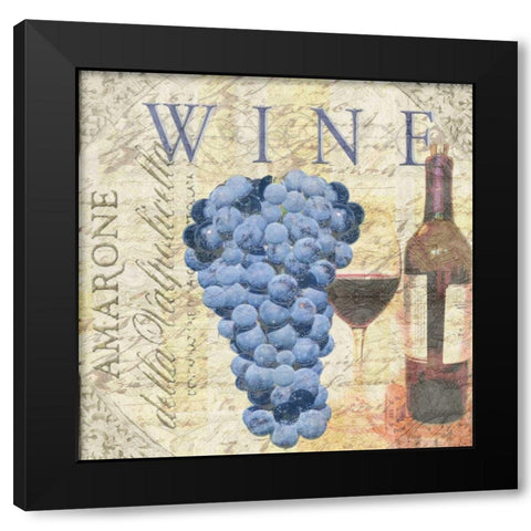Amarone Wine Night Black Modern Wood Framed Art Print with Double Matting by Wolk, Lisa