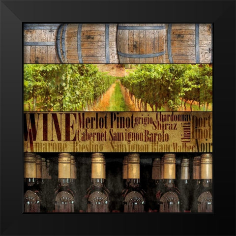 Create Wine Black Modern Wood Framed Art Print by Wolk, Lisa