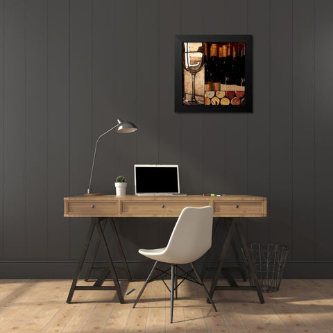 Wine with Dinner Black Modern Wood Framed Art Print by Wolk, Lisa
