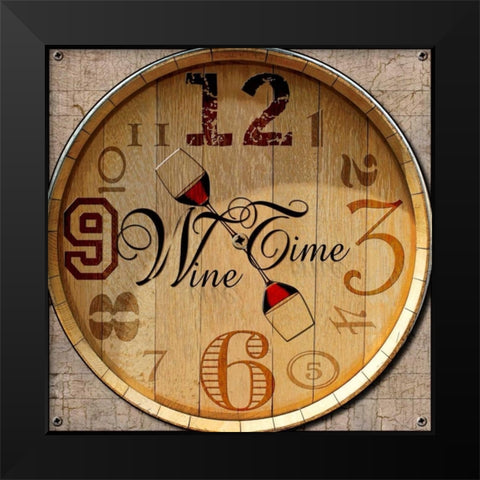 Its Wine Oclock Black Modern Wood Framed Art Print by Wolk, Lisa