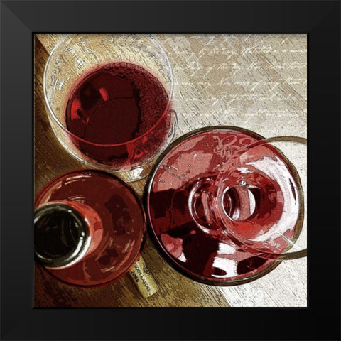 Poetry of Wine Black Modern Wood Framed Art Print by Wolk, Lisa