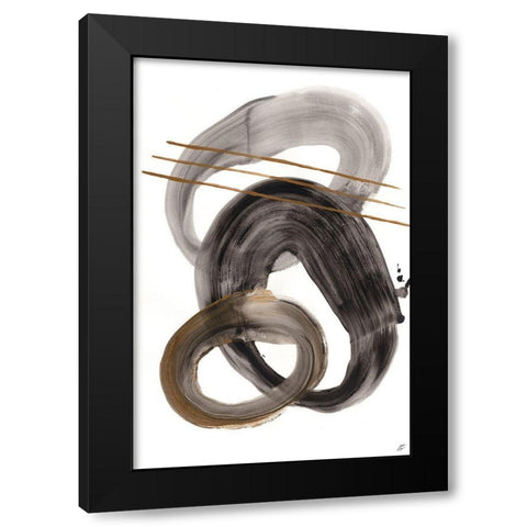 Gold and Gray Black Modern Wood Framed Art Print by Lee, Judson