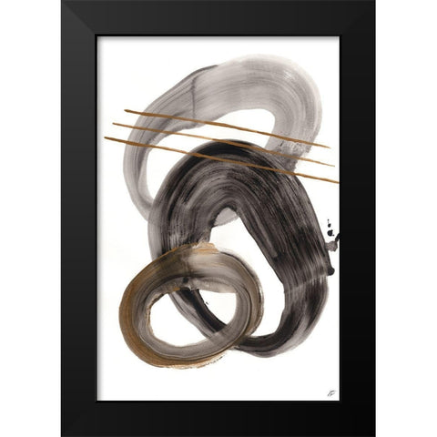 Gold and Gray Black Modern Wood Framed Art Print by Lee, Judson