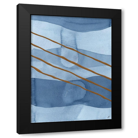 Blue and Gold II Black Modern Wood Framed Art Print by Lee, Judson