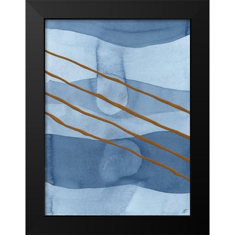 Blue and Gold II Black Modern Wood Framed Art Print by Lee, Judson