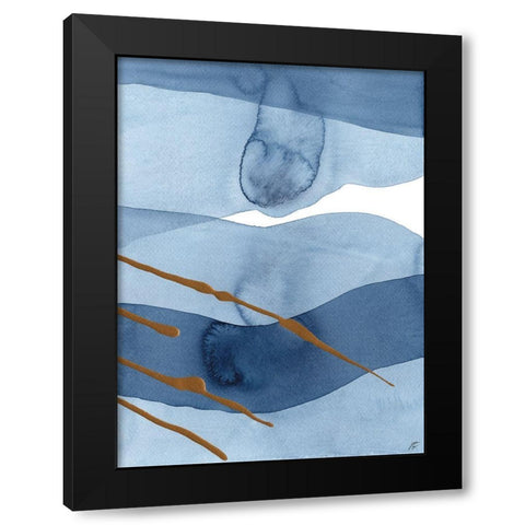 Blue and Gold III Black Modern Wood Framed Art Print by Lee, Judson