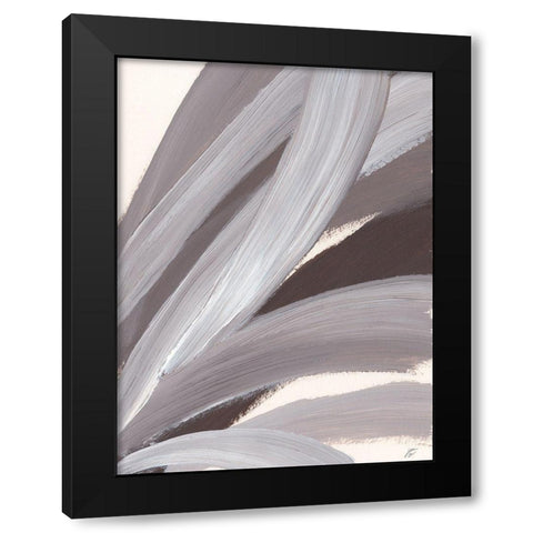 Brush Stroke Up Black Modern Wood Framed Art Print by Lee, Judson