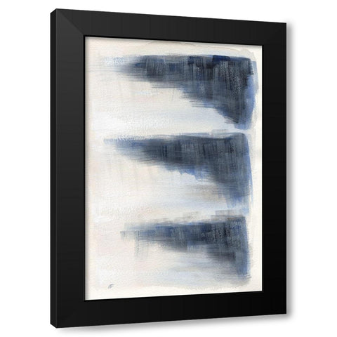 Brushed Triangles II Black Modern Wood Framed Art Print with Double Matting by Lee, Judson