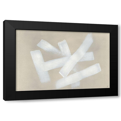 White Stripes Black Modern Wood Framed Art Print with Double Matting by Lee, Judson