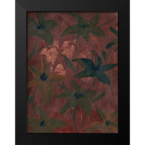 Autumn Fireworks Flowers I Black Modern Wood Framed Art Print by Lee, Judson