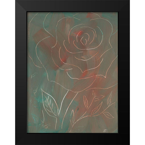 Autumn Line Rose I Black Modern Wood Framed Art Print by Lee, Judson