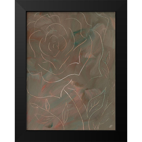 Autumn Line Rose II Black Modern Wood Framed Art Print by Lee, Judson